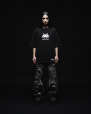 Game Over Black Oversized Tee - Front Image
