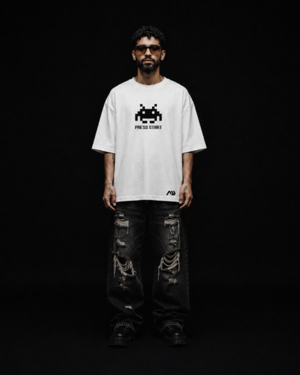 Game Over White Oversized Tee