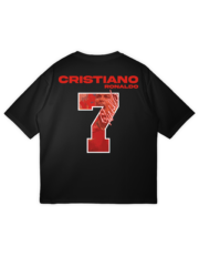 Ronaldo 7 Black Oversized Tee - Image 9