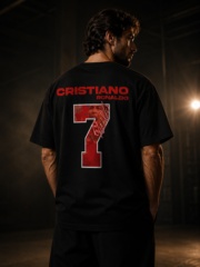Ronaldo 7 Black Oversized Tee - Image 3