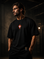 Ronaldo 7 Black Oversized Tee