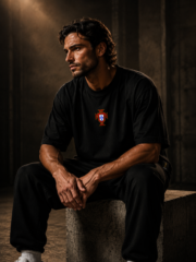 Ronaldo 7 Black Oversized Tee - Image 7
